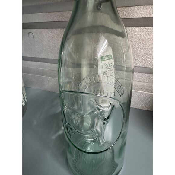 Vintage Cow Kitchen Lot – 4 Placemats, 2 Glass Milk Bottles, Large Jar w/ Lid - Picture 10 of 16